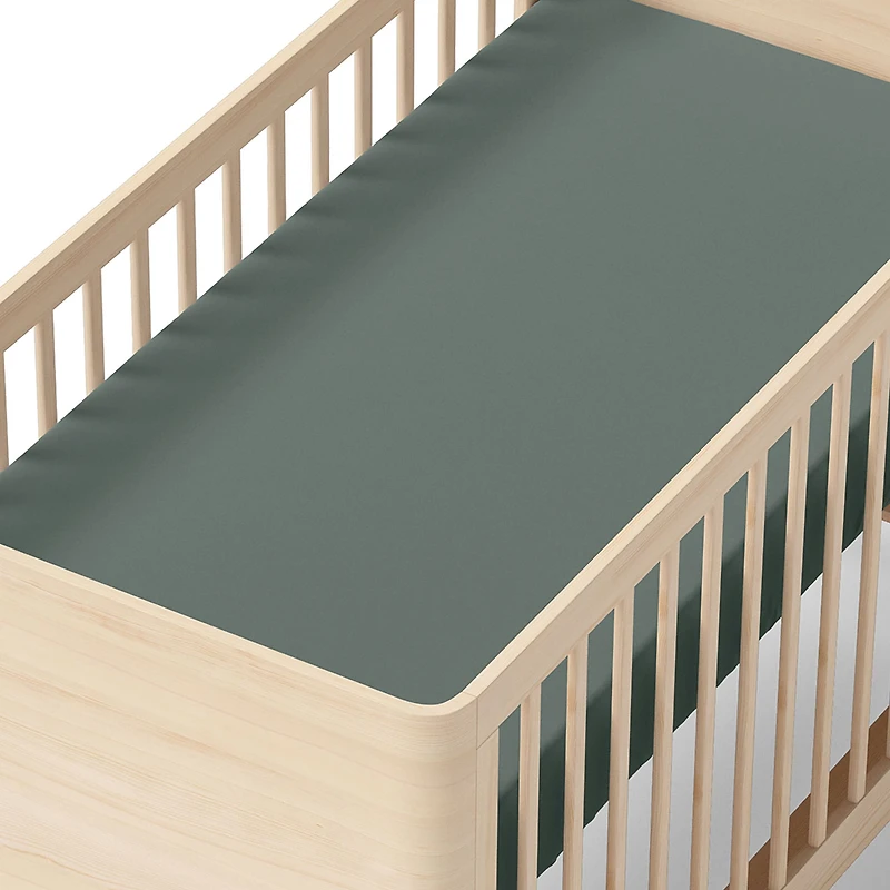 Drap Contour pour Lit de Bébé - Uni Vert Nordik