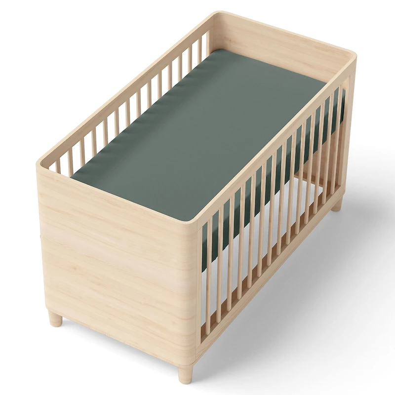 Drap Contour pour Lit de Bébé - Uni Vert Nordik