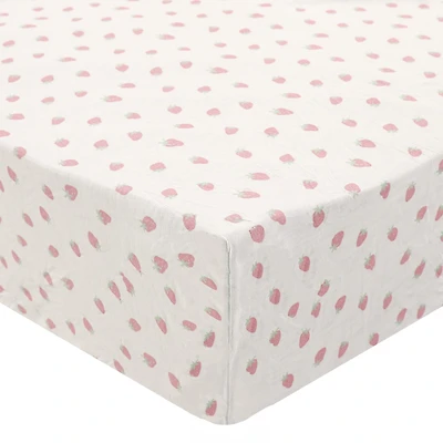Crib Fitted Sheet - Strawberries