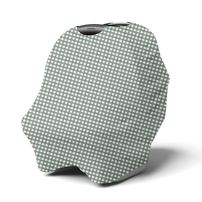 Housse 3-en-1 Siège d'Auto et Foulard d'Allaitement  - Uni Vichy Sauge