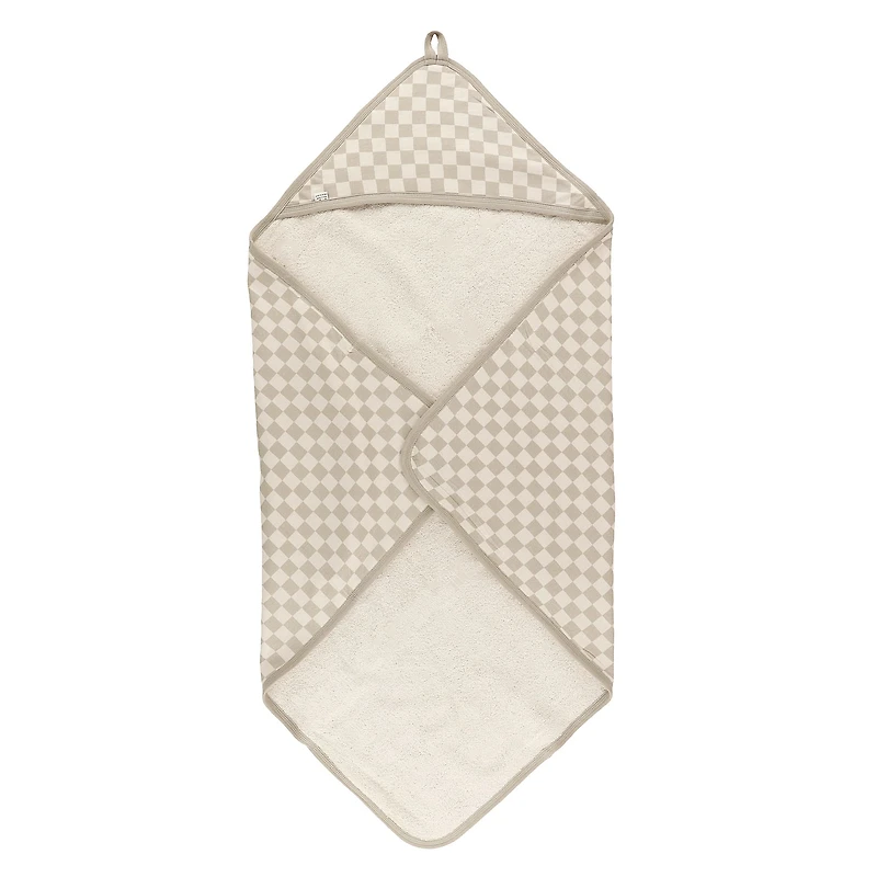 Serviette de Bain à Capuchon et Gant - Carreaux