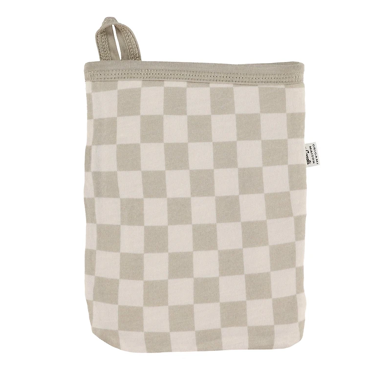 Serviette de Bain à Capuchon et Gant - Carreaux