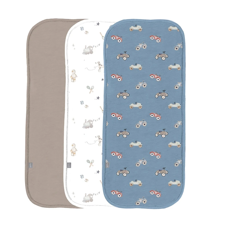 Burp Cloth Pkg 3-cars