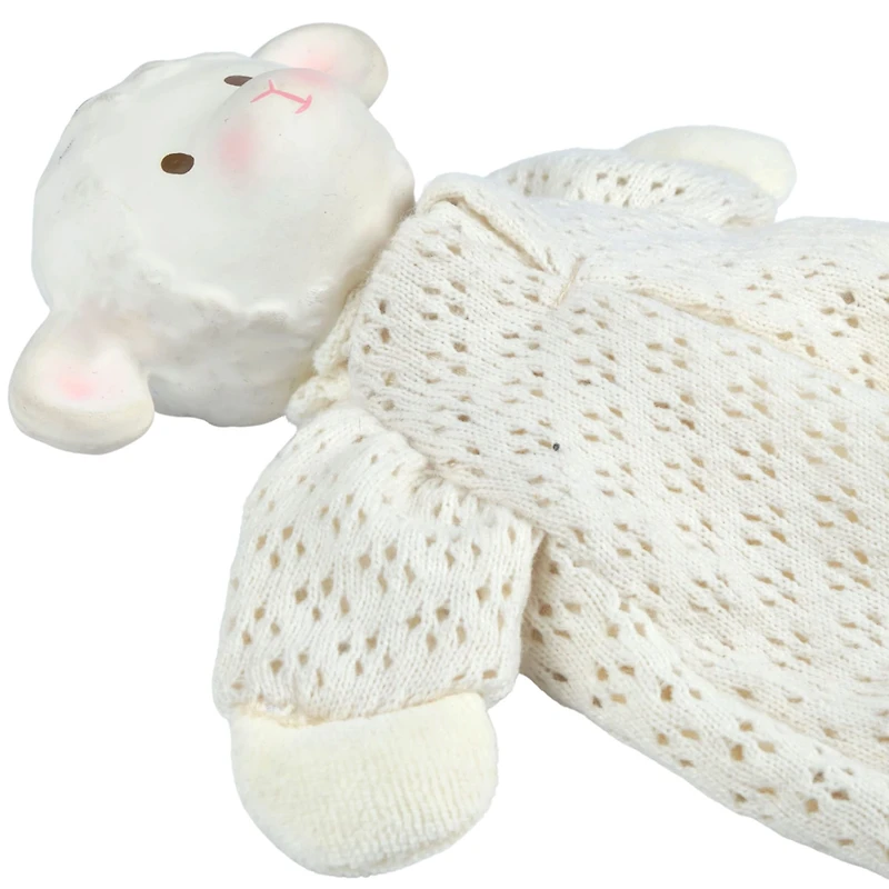 Bahbah the Lamb Baby Lovey with Organic Natural Rubber Teether