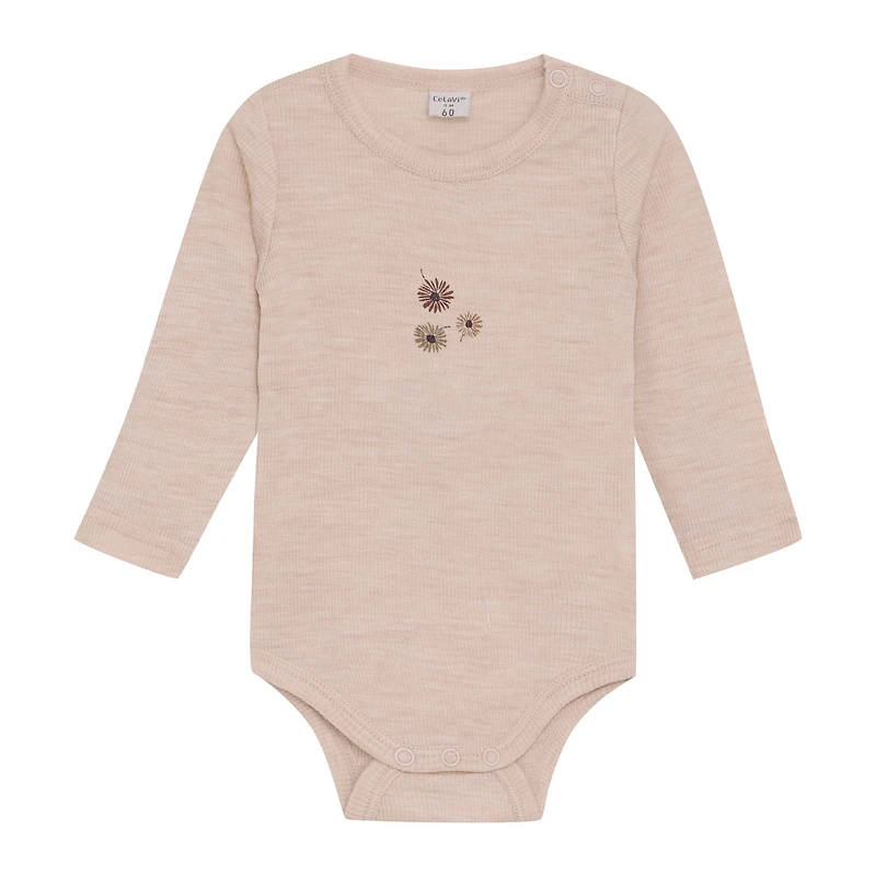 Merino Flower Bodysuit 0-12m