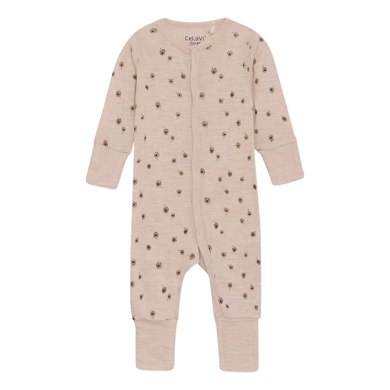 Combinaison Merino Fleur 0-12mois