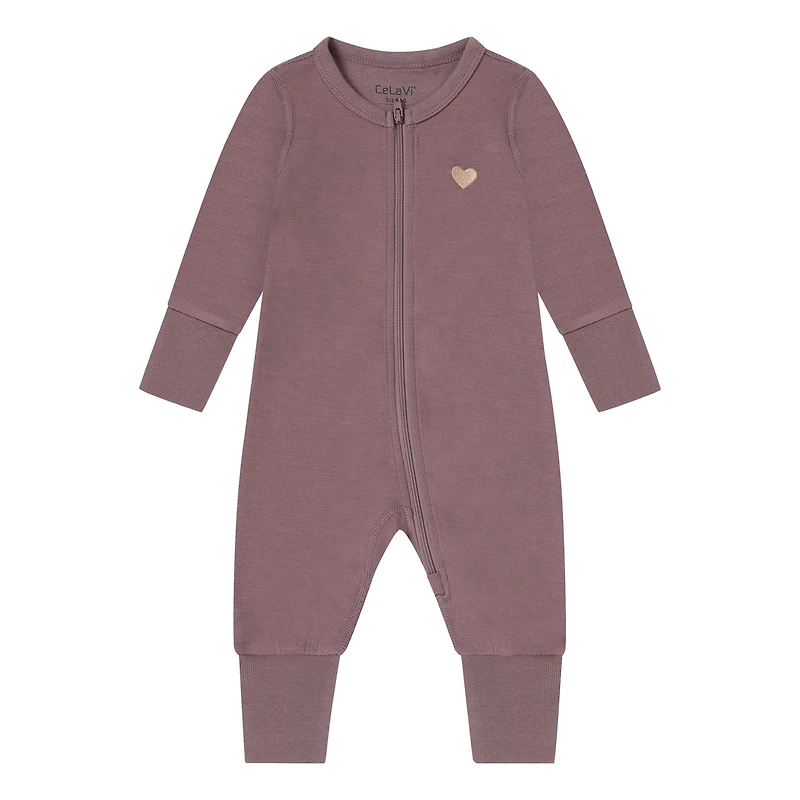 Plum Merino Pajamas 0-12m