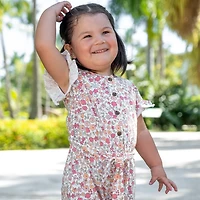 Combinaison Pique-nique Fleurs 2-8ans