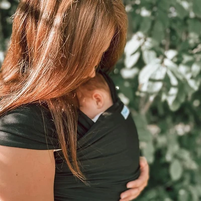 Stretchy Mint-Fibre Baby Wrap – Black