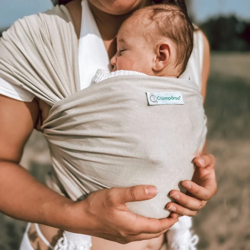 Stretchy Mint-Fibre Baby Wrap – Sand