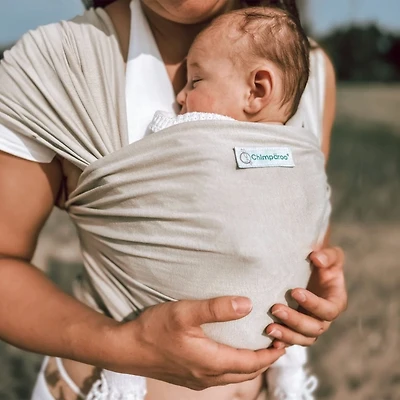 Stretchy Mint-Fibre Baby Wrap – Sand