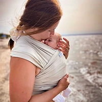 Stretchy Mint-Fibre Baby Wrap – Sand