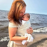 Stretchy Mint-Fibre Baby Wrap – Sand