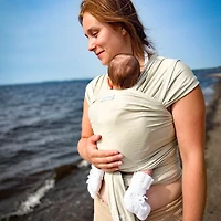 Stretchy Mint-Fibre Baby Wrap – Sand