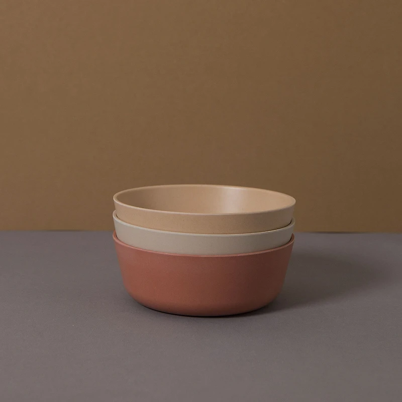 Bamboo Bowl 3-pack - Fog/Rye/Brick