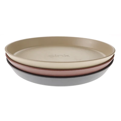 Bamboo Plates 3-pack - Fog/Beet/Ocean