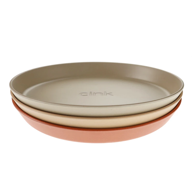 Bamboo Plates 3-pack - Fog/Rye/Brick