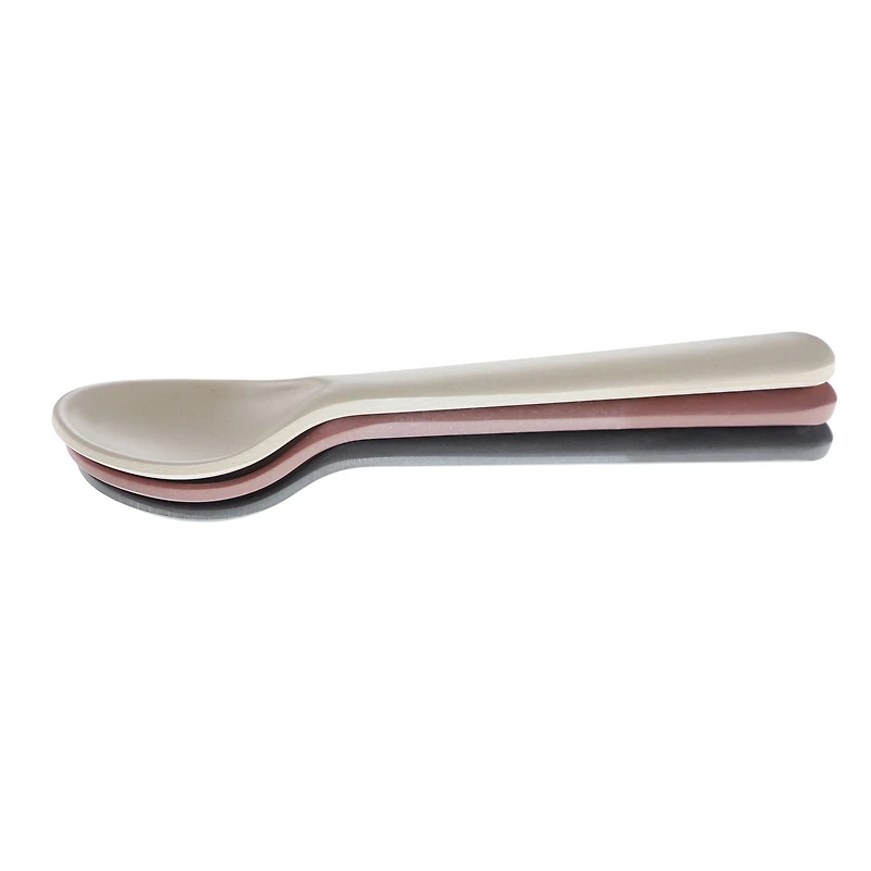 Bamboo Toddler Spoon 3-pack - Fog/Beet/Ocean