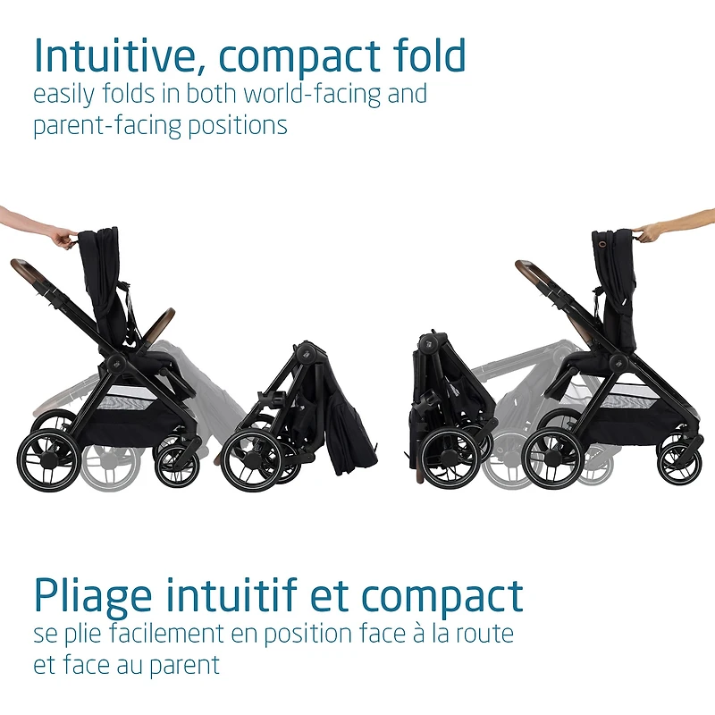 Oxford Stroller + Mico Luxe+ Car Seat - Black