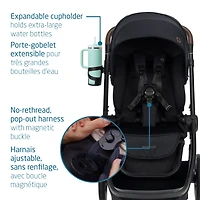 Oxford Stroller + Mico Luxe+ Car Seat - Black