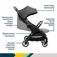 Spark Plus Compact Auto-Fold Stroller - Mineral Graphite