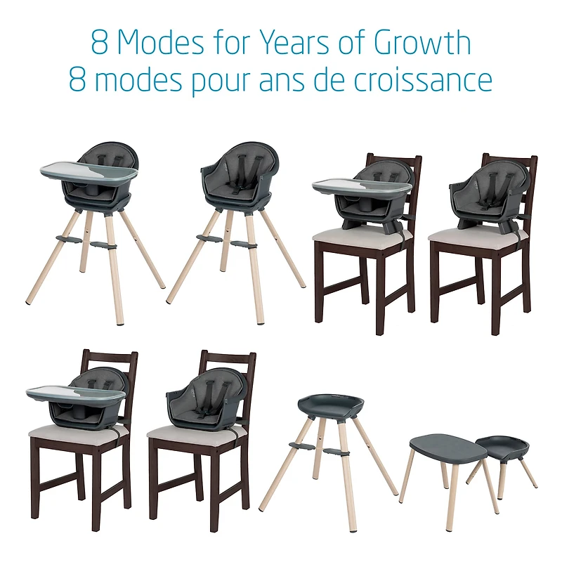 Chaise Haute Moa 8-en-1 - Beyond Graphite