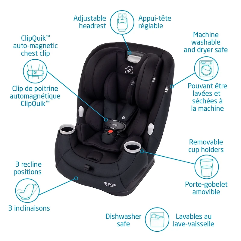 Siège d'Auto Pria All-in-one 4-100lb - Authentic Noir
