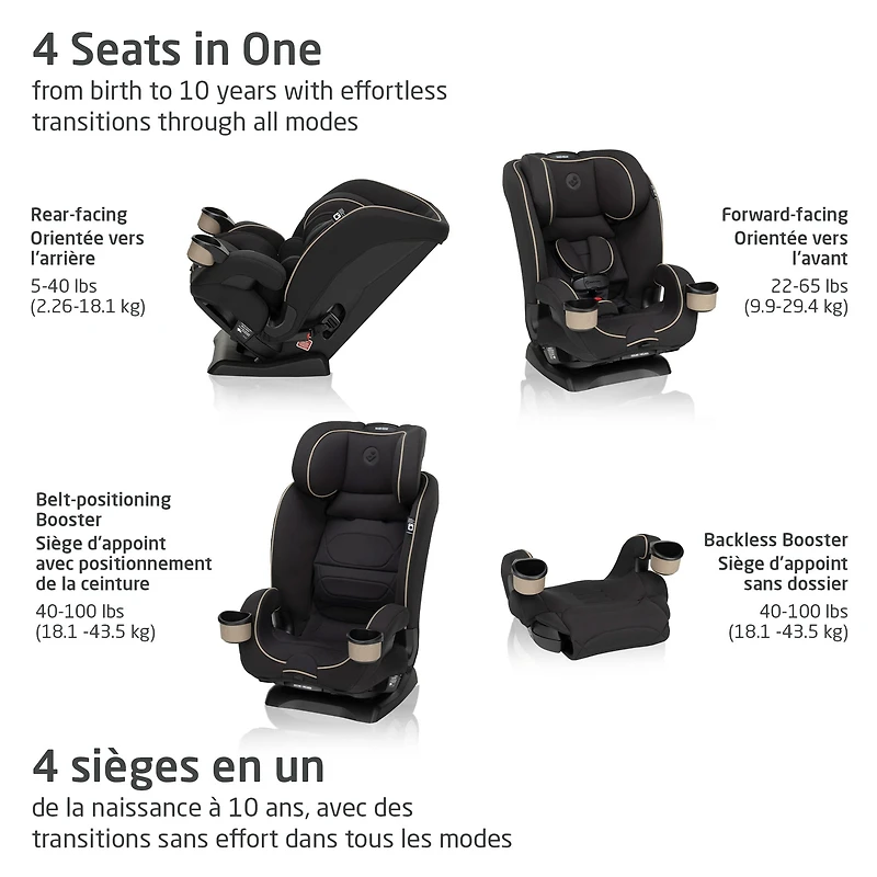 Kani 4-in-1 Convertible Car Seat - Caspian Caviar