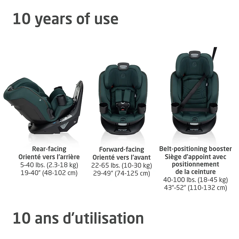 Siège d’Auto Tout-en-un Rotatif Andi 360°- Authentic Vert