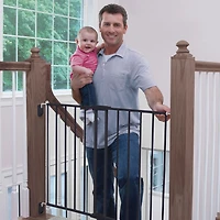 Barrière en métal extensible Haut des escaliers - Noir