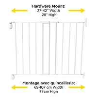 Top of Stairs Expanding Metal Gate - White