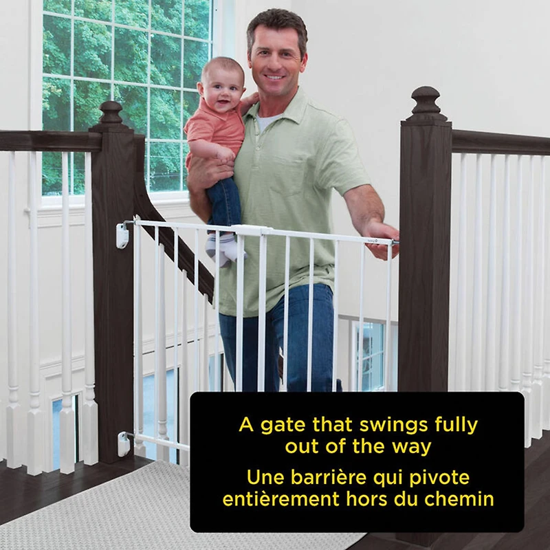 Top of Stairs Expanding Metal Gate - White