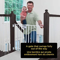 Top of Stairs Expanding Metal Gate - White
