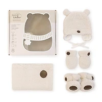 Coffret Cadeau Ourson Sherpa pour bébé - 4 accessoires