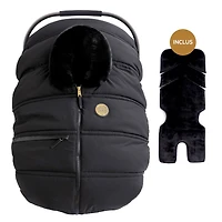 Housse 3 saisons pour siège d'auto & Fond isolant - Ensemble de Luxe Noir Éclipse