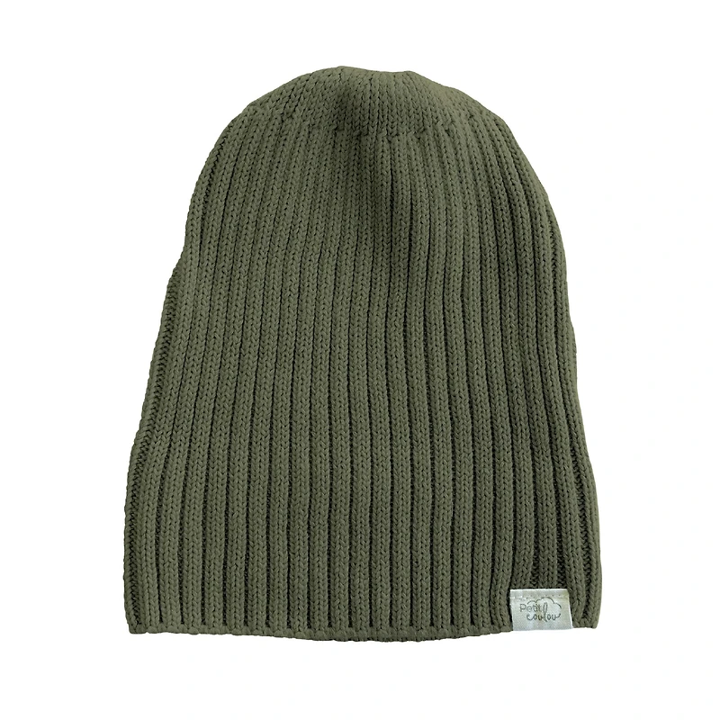 Kaki Rib Beanie 0-12mois