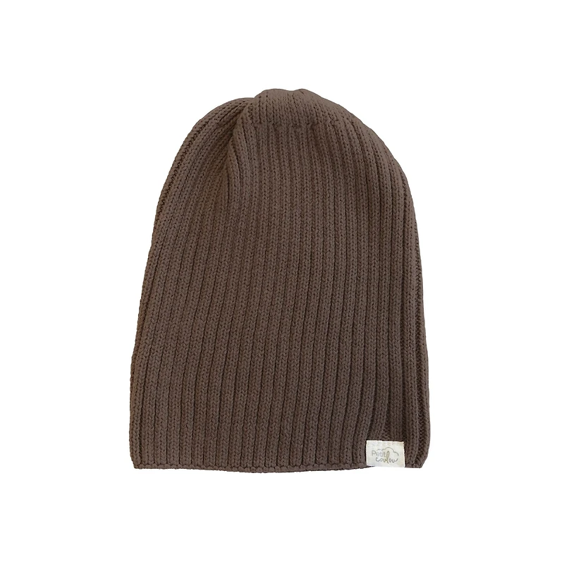 Brown Rib Beanie 0-6mois