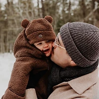 Brown Sherpa-hat 6-12m