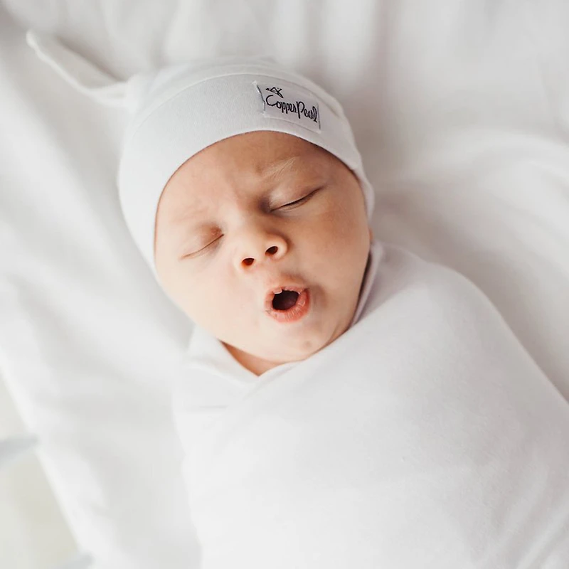Top Knot Hat 0-4m - Dove White 