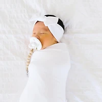 Knit Headband 0-4months - White Dove