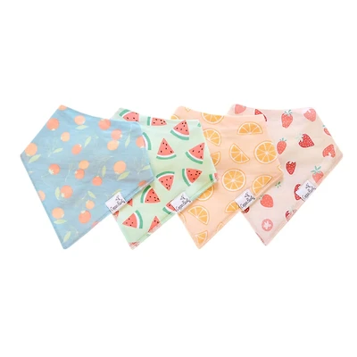 Baby Bandana Bibs Set of 4 - Fruits