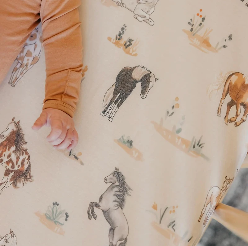 Drap Contour pour Lit de Bébé - Chevaux