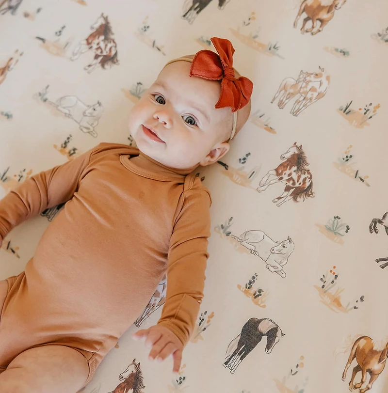 Drap Contour pour Lit de Bébé - Chevaux