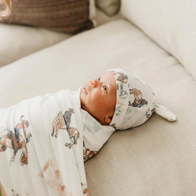 Western Boone Top Knot Hat0-4m