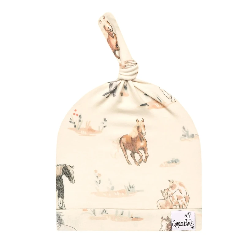 Horse-Top Knot Hat0-4m