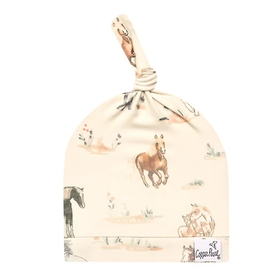 Horse-Top Knot Hat0-4m
