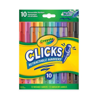 10-Pack Clicks Retractable Markers 