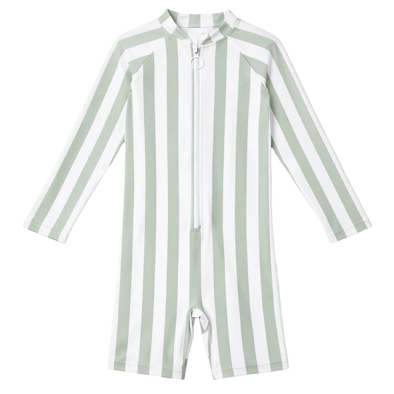 Sage Stripes Uv Sunsuit 2-5y