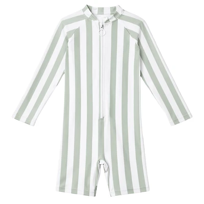 Sage Stripes Uv Sunsuit 2-5y