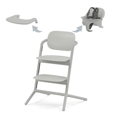 Chaise Haute 3-en-1 Lemo - Suede Gris